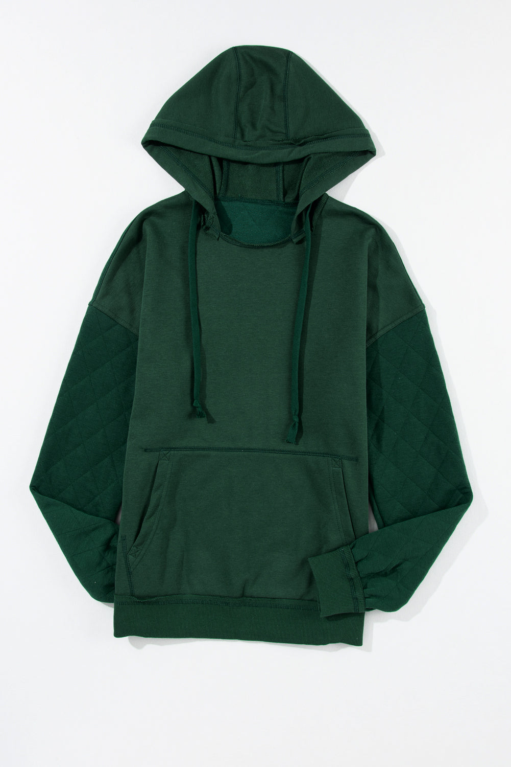 Chestnut Quilted Exposed Seam Kangaroo Pocket Hoodie