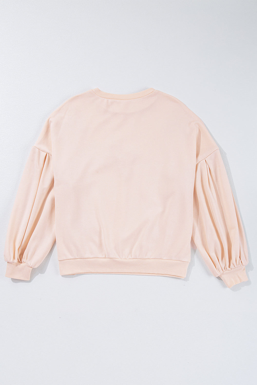 Parchment Sweet Bow Lantern Sleeve Oversized Pullover Sweatshirt