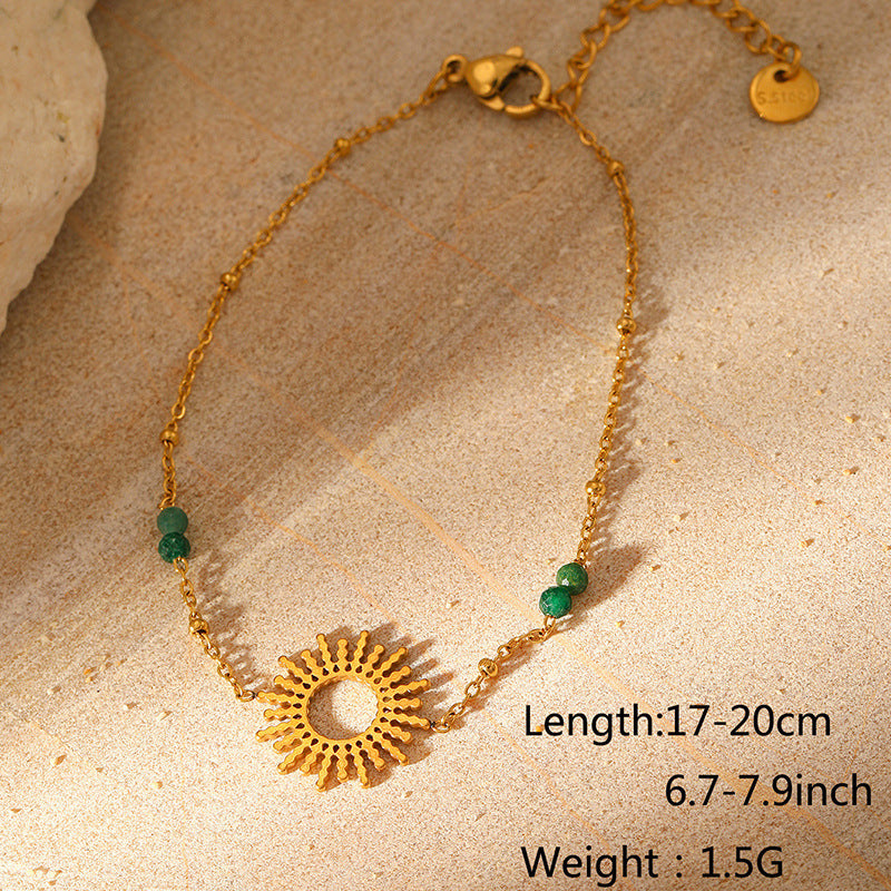 Fashion Natural Stone Zircon Sun Bracelet