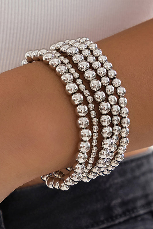 Silvery 5pcs Solid Bracelet