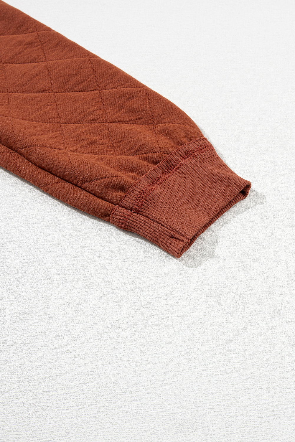 Chestnut Quilted Exposed Seam Kangaroo Pocket Hoodie