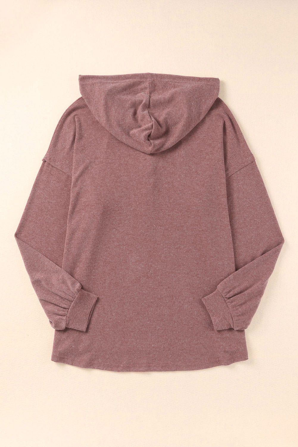 Green Button Front Pullover Hooded Sweatshirt