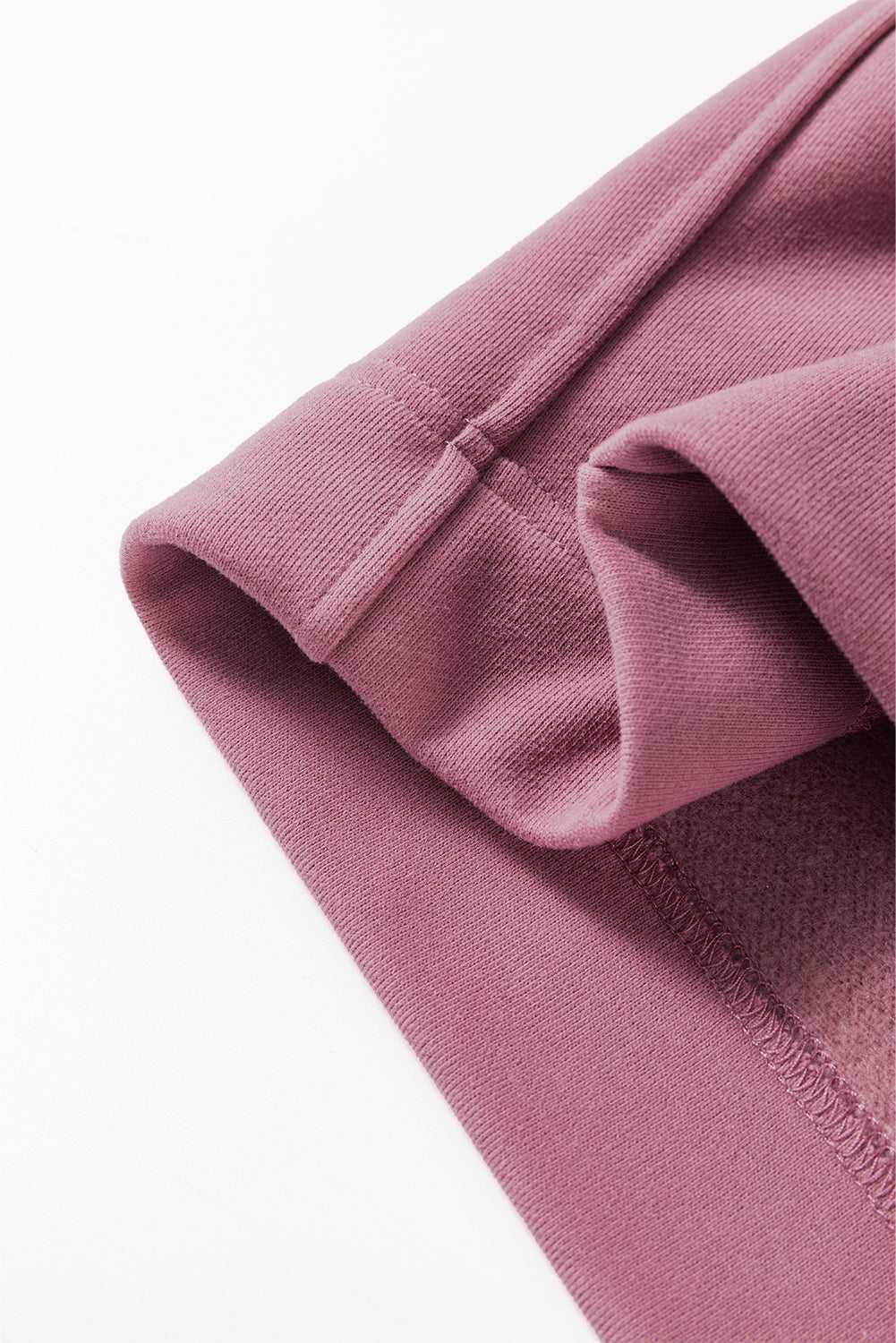 Fushia Zipper Collared Drop Shoulder Plain Sweatshirt