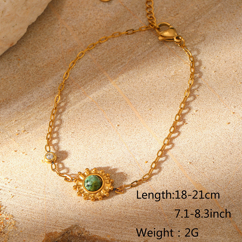 Fashion Natural Stone Zircon Sun Bracelet