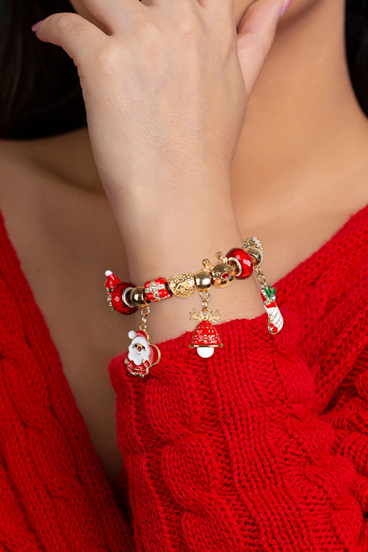 Racing Red Christmas Alloy Bracelet