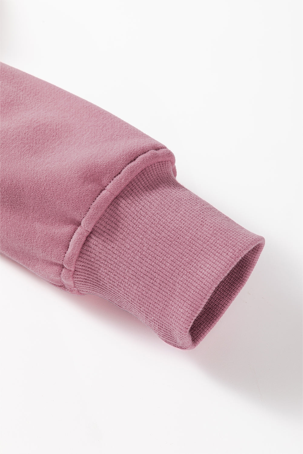 Fushia Zipper Collared Drop Shoulder Plain Sweatshirt