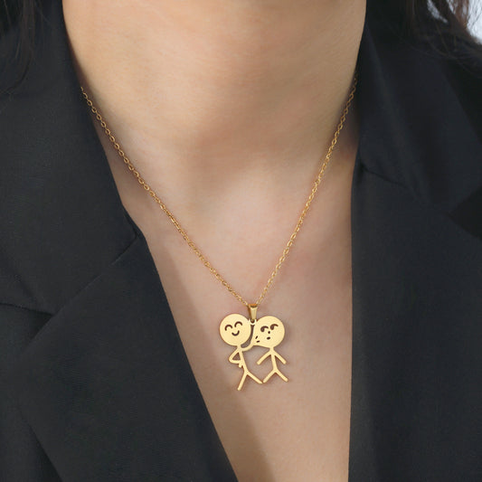 Pinch Face Sticker Pendant Women's Necklace