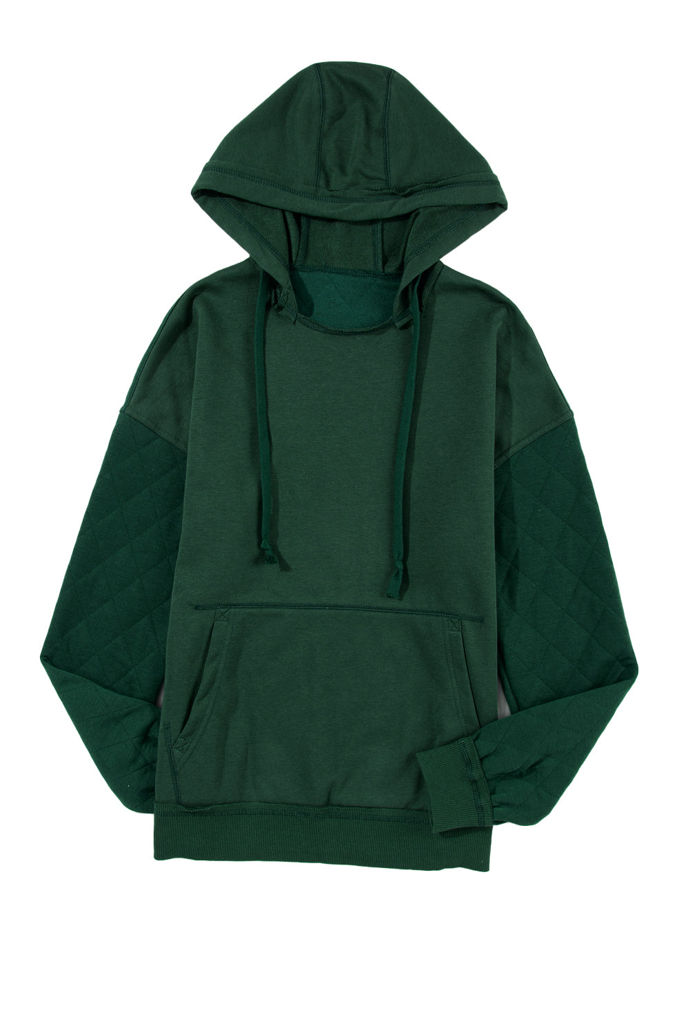 Chestnut Quilted Exposed Seam Kangaroo Pocket Hoodie