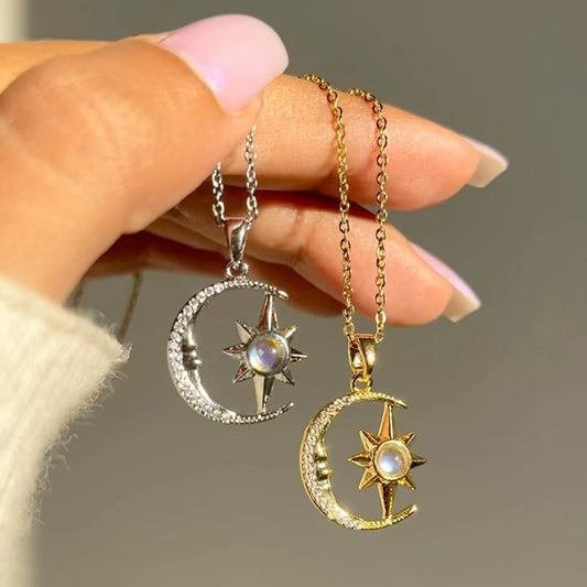 Moon Star Zircon Necklace